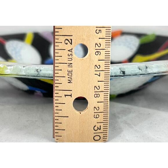 Peggy Karr TEES 8.5" Fused Art Glass Bowl Golf Balls & Tees 2003 - Picture 5 of 6
